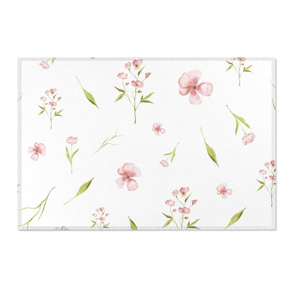 Blush Blossom area rug for a pink floral nursery
