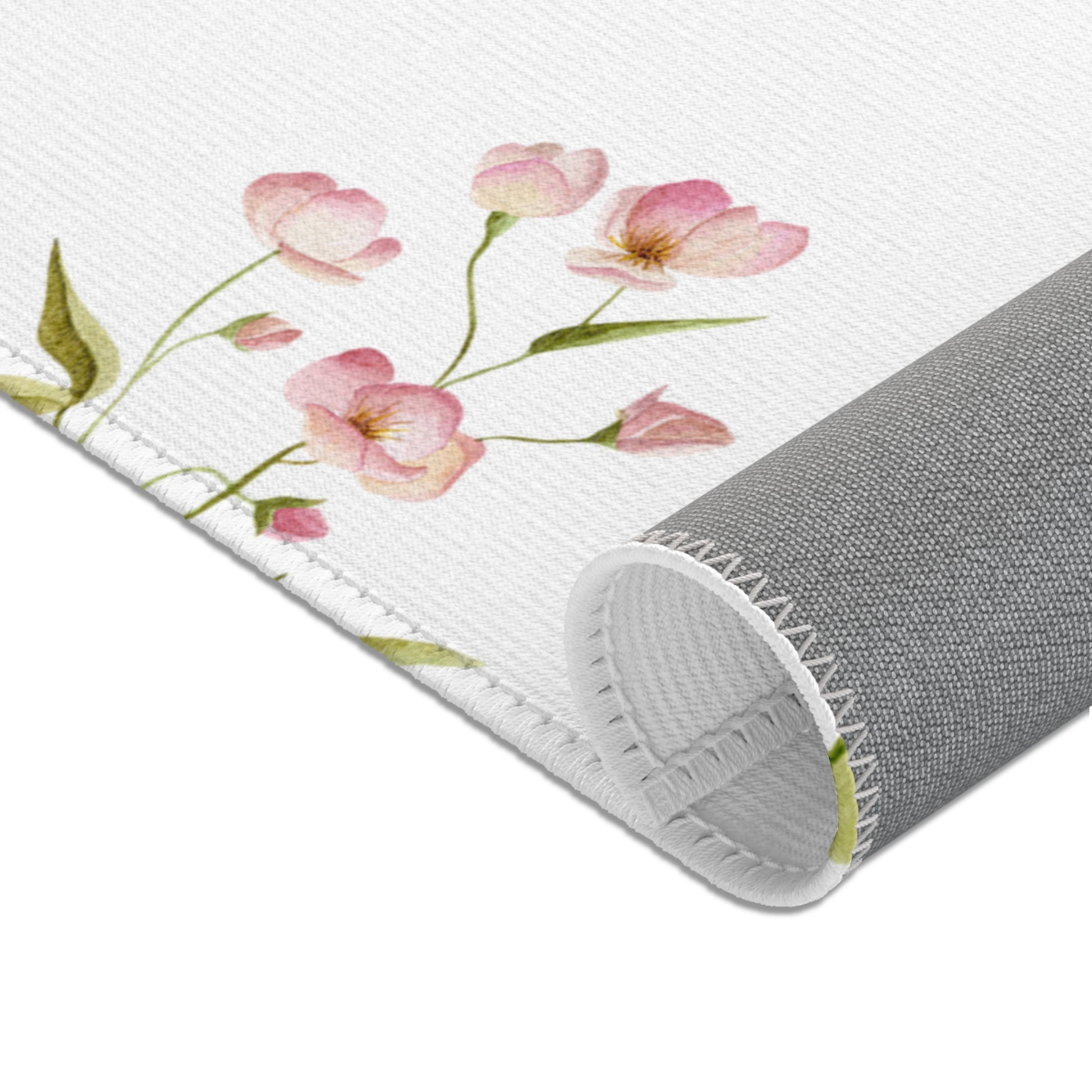 Pink watercolour floral rug for a baby girl's nursery