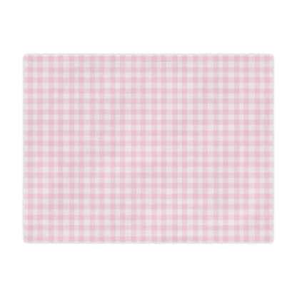 Soft minky blanket with the Blush Gingham check