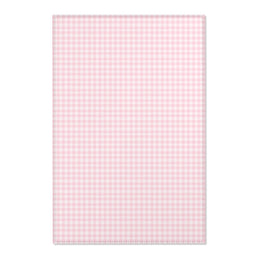 Blush Gingham nursery area rug in a baby girl's bedroom
