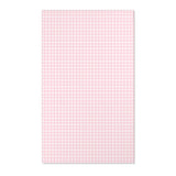 Pink and white gingham check nursery area rug