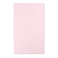 Pink and white gingham check nursery area rug