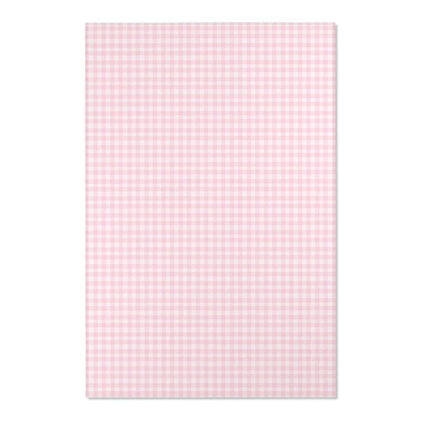 Rectangular nursery rug from the Blush Gingham collection
