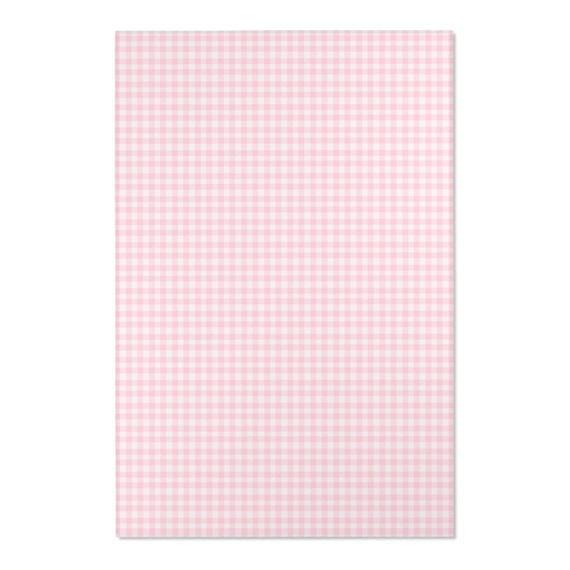 Rectangular nursery rug from the Blush Gingham collection