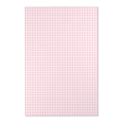 Rectangular nursery rug from the Blush Gingham collection