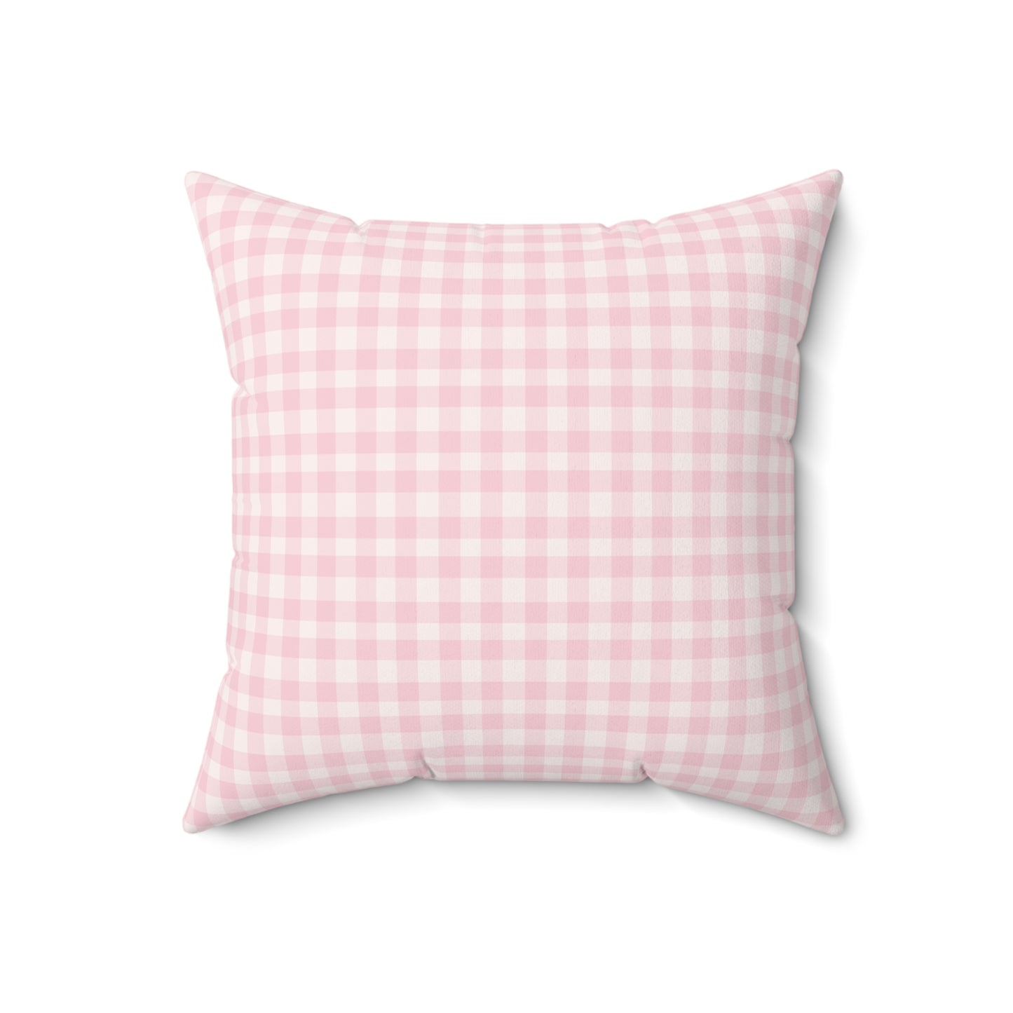 Blush Gingham accent pillow in a baby girl's nursery