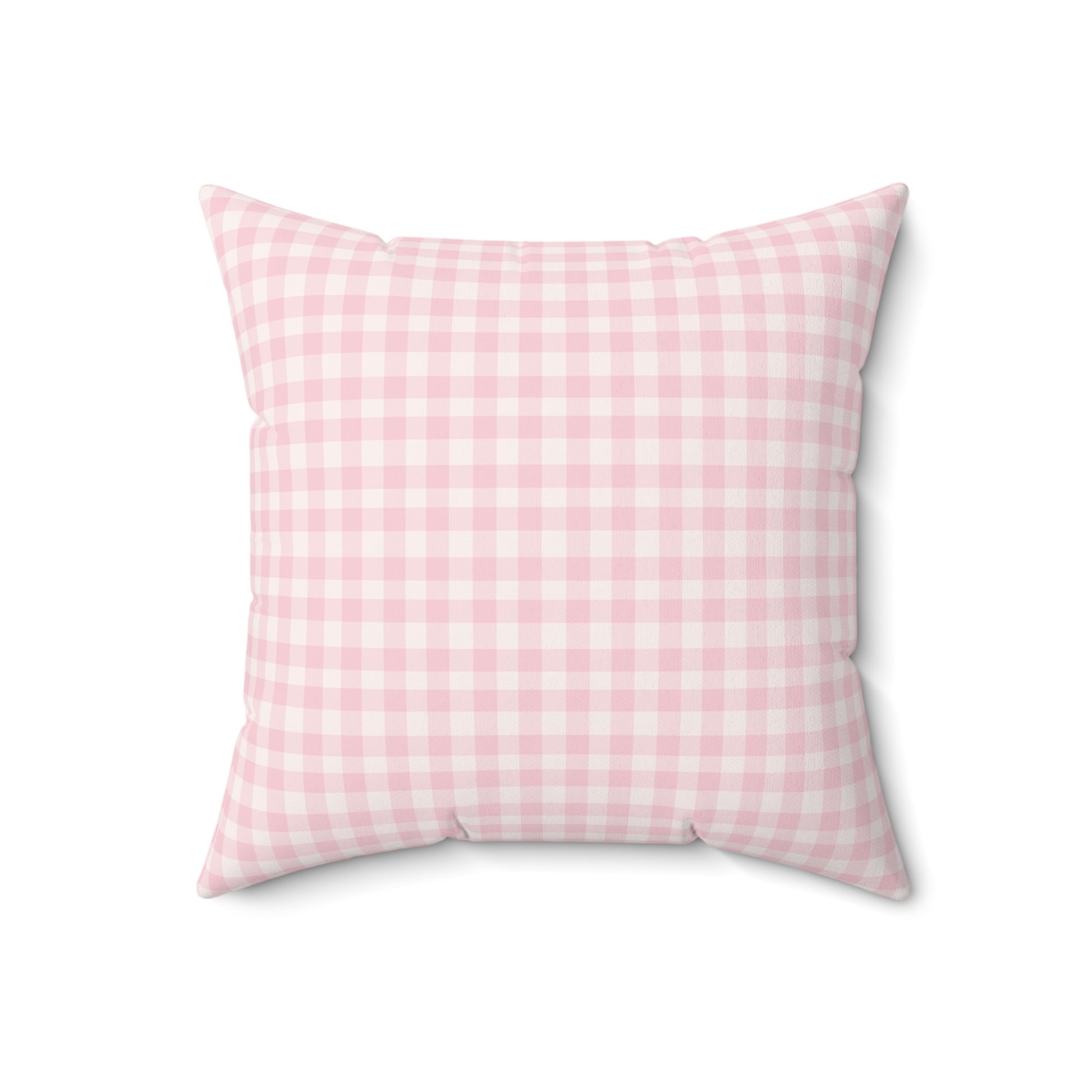 Blush Gingham accent pillow in a baby girl's nursery