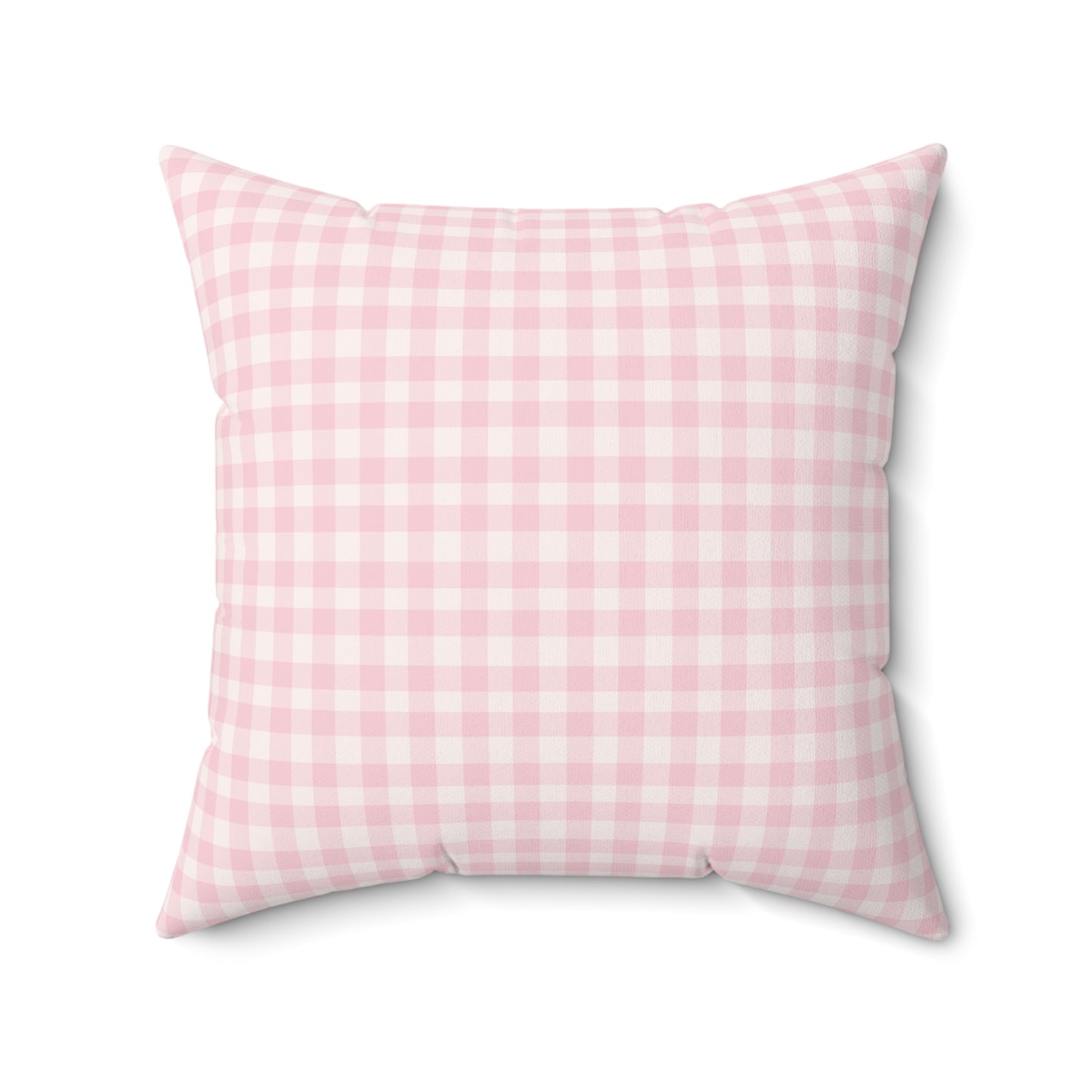 Square nursery cushion in pink gingham