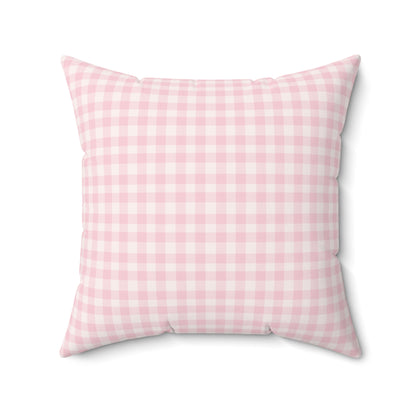 Square nursery cushion in pink gingham