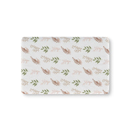 Boho Botanical fitted crib sheet on a nursery crib mattress