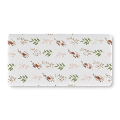 Fitted crib sheet in sage and terracotta botanicals, Boho Botanical print