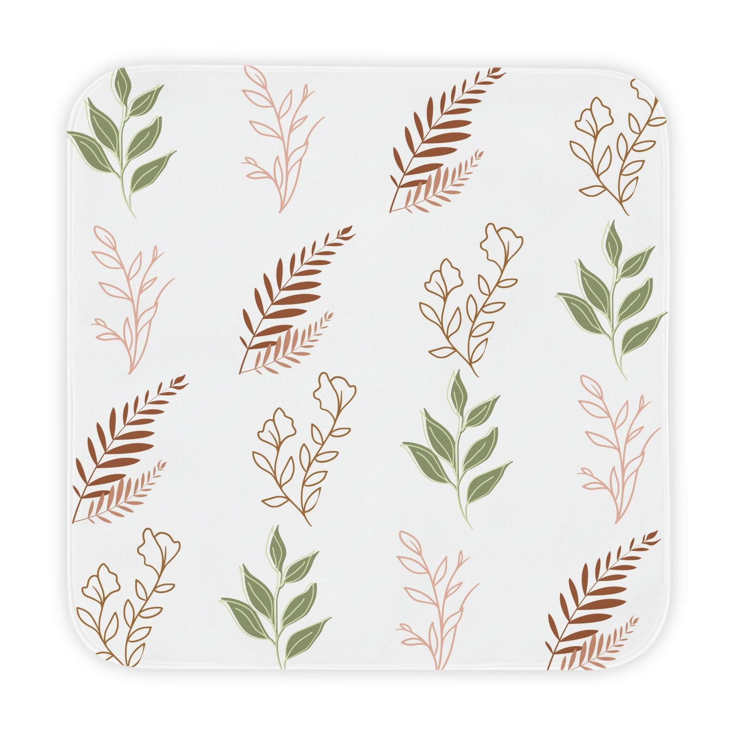 Boho Botanical hooded baby towel wrapped around a baby