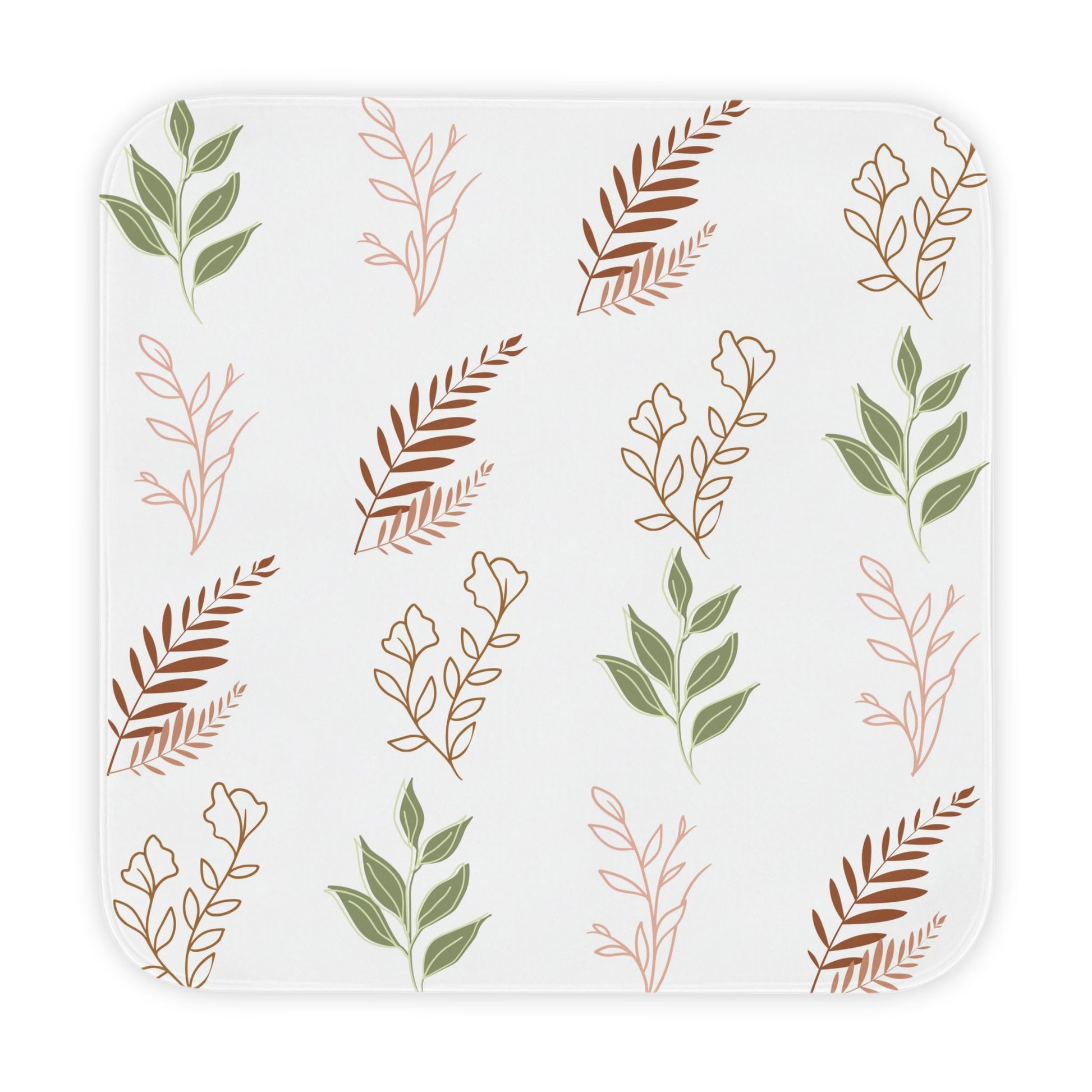 Boho Botanical hooded baby towel wrapped around a baby