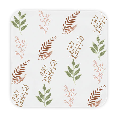 Boho Botanical hooded baby towel wrapped around a baby