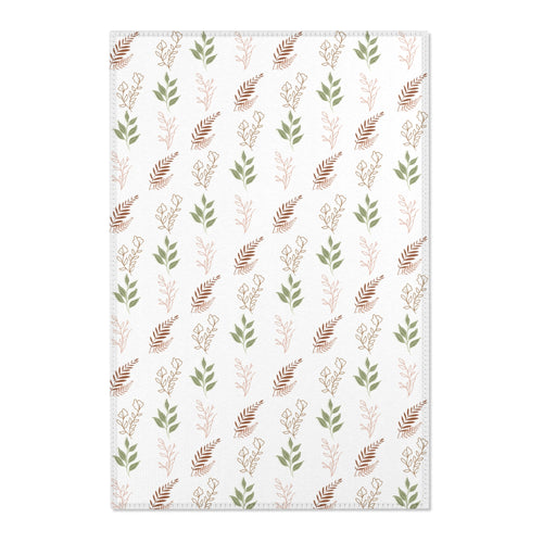 Boho Botanical nursery area rug in a baby room