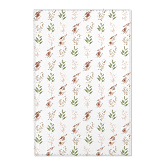 Boho Botanical nursery area rug in a baby room