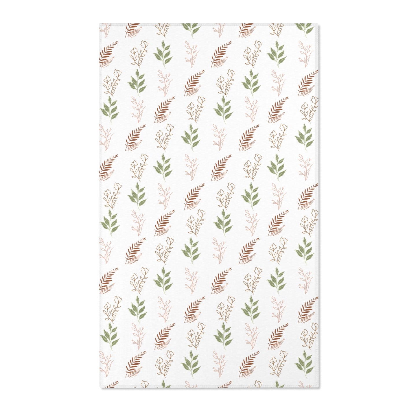 Botanical nursery area rug in sage, terracotta and blush