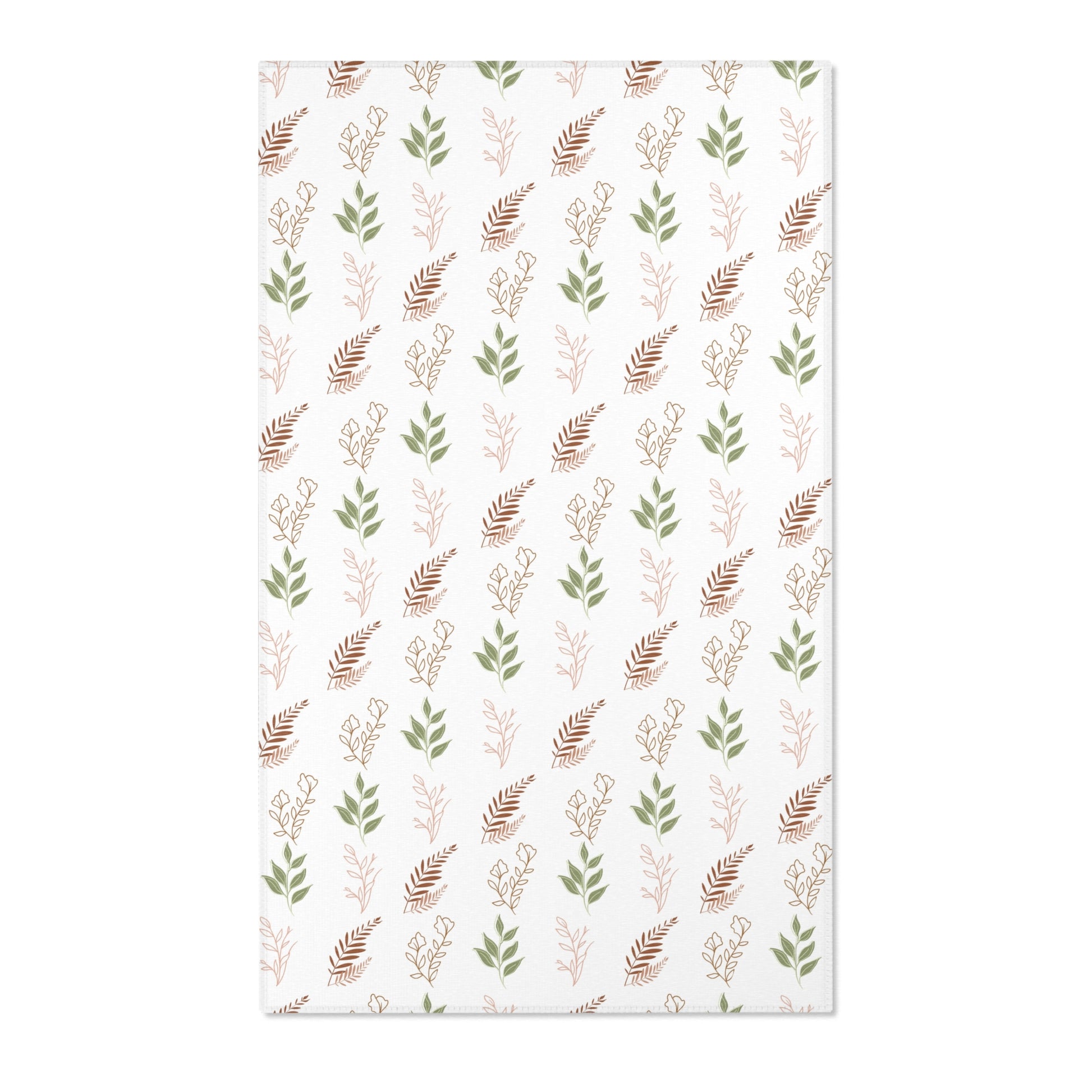 Botanical nursery area rug in sage, terracotta and blush