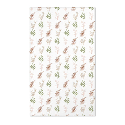Botanical nursery area rug in sage, terracotta and blush