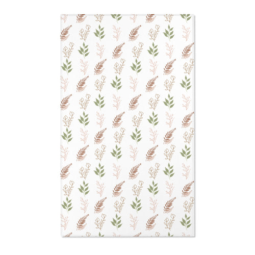 Botanical nursery area rug in sage, terracotta and blush