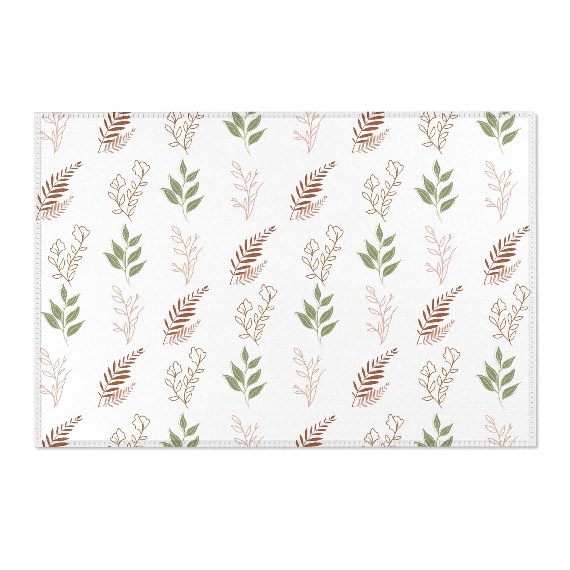 Boho Botanical area rug shown in landscape orientation