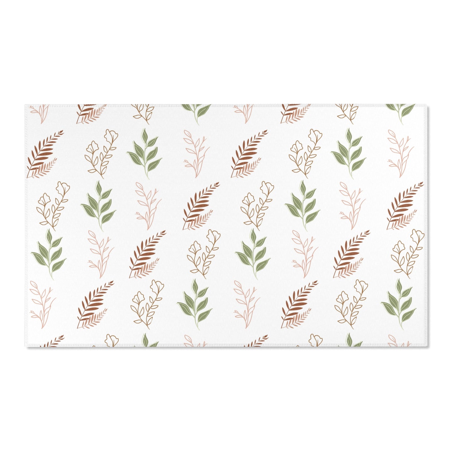 Boho Botanical area rug shown in portrait orientation