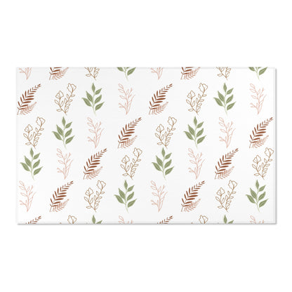 Boho Botanical area rug shown in portrait orientation
