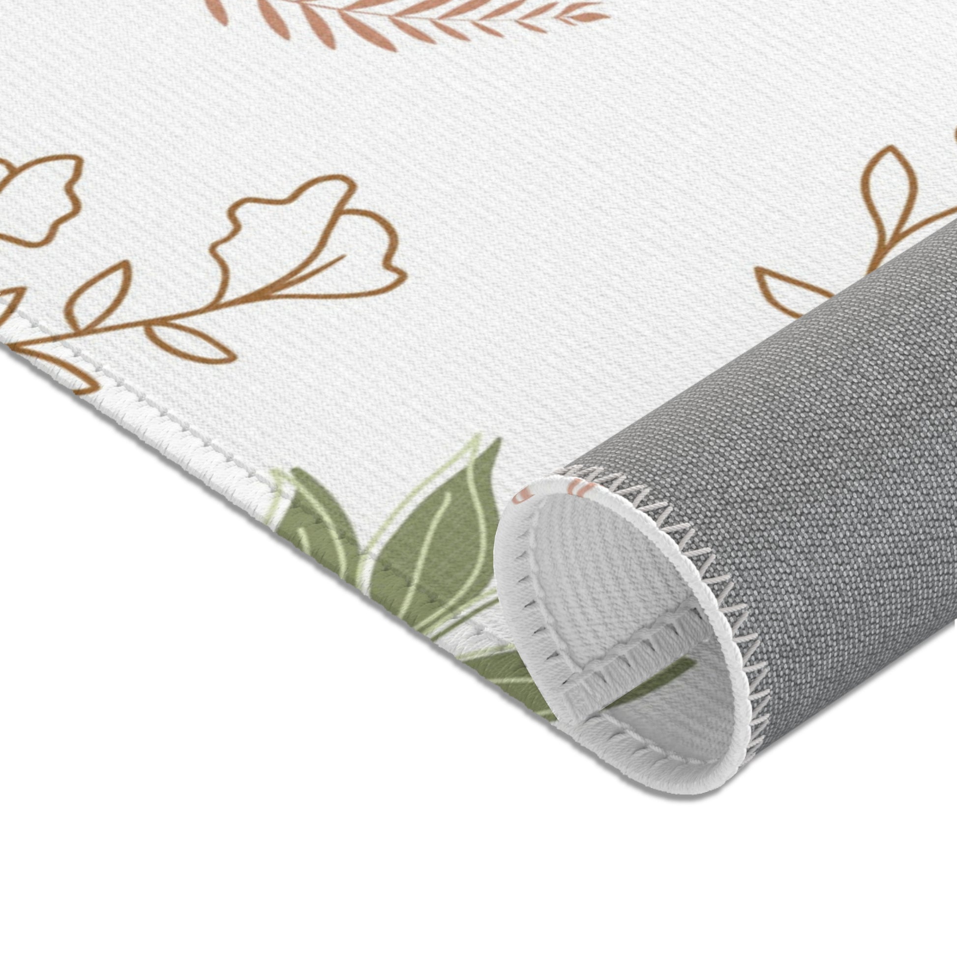 Boho Botanical nursery area rug for a baby room floor