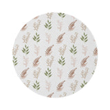 Boho Botanical round nursery rug on a baby room floor