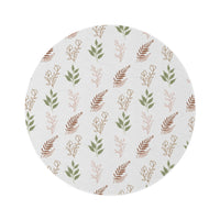 Boho Botanical round nursery rug on a baby room floor