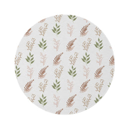 Boho Botanical round nursery rug on a baby room floor