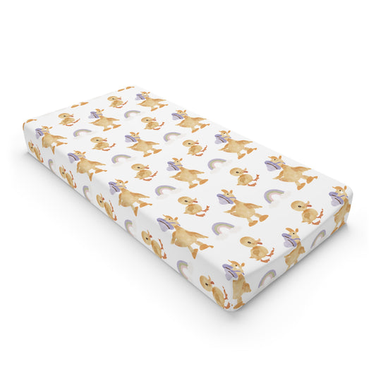 Bonnet Ducklings changing pad cover on a nursery changing table