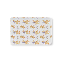 Bonnet Ducklings fitted crib sheet on a nursery crib mattress