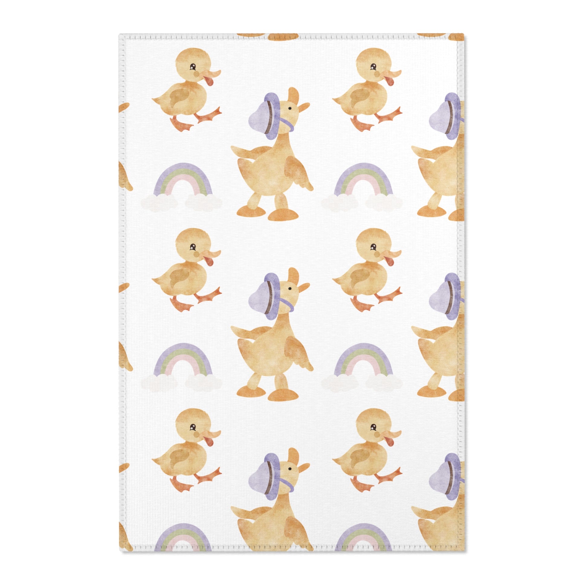 Bonnet Ducklings nursery area rug in a baby room