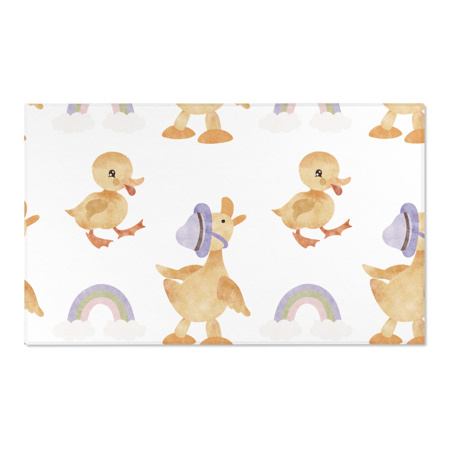 Bonnet Ducklings area rug shown in portrait orientation