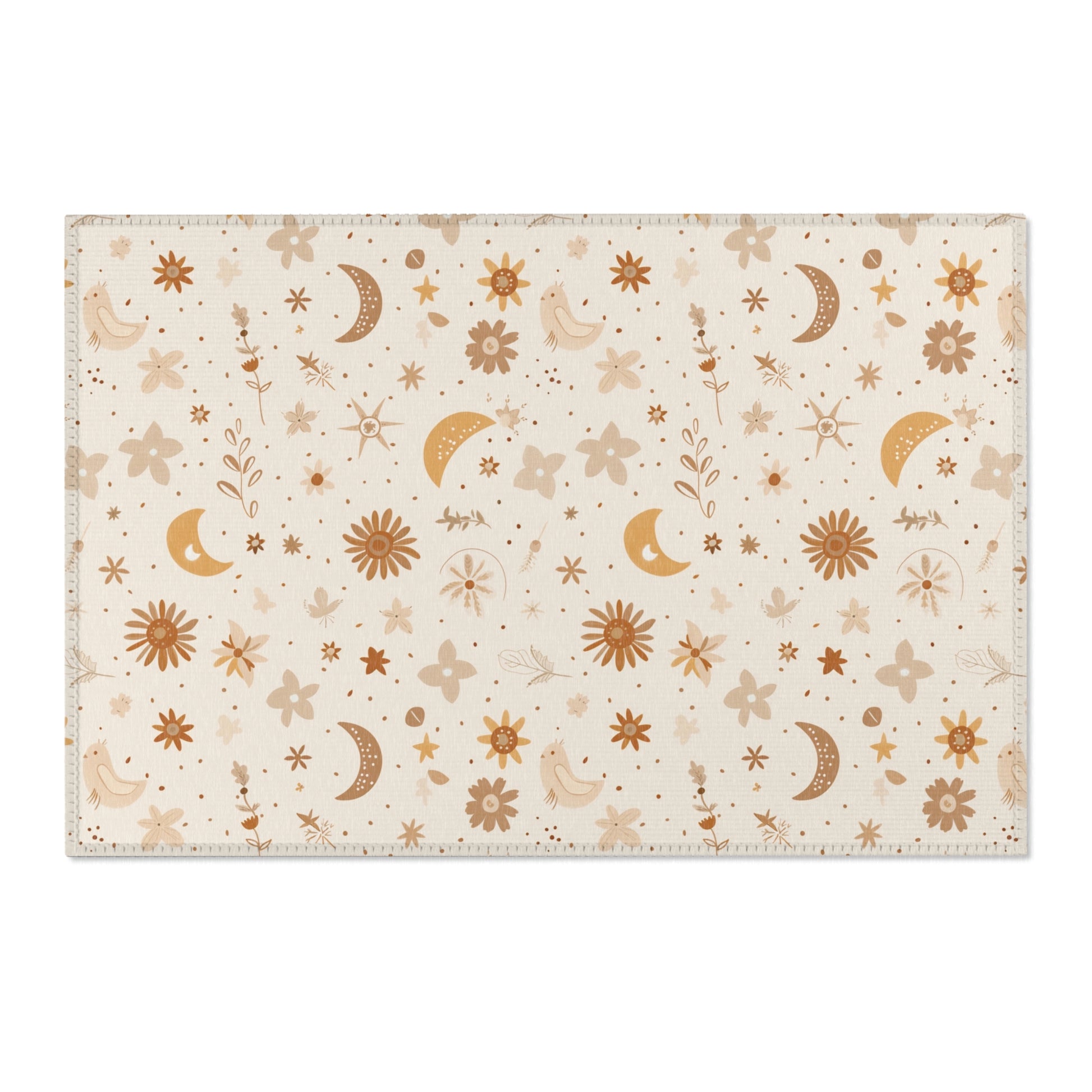 Celestial Bloom area rug shown in landscape orientation