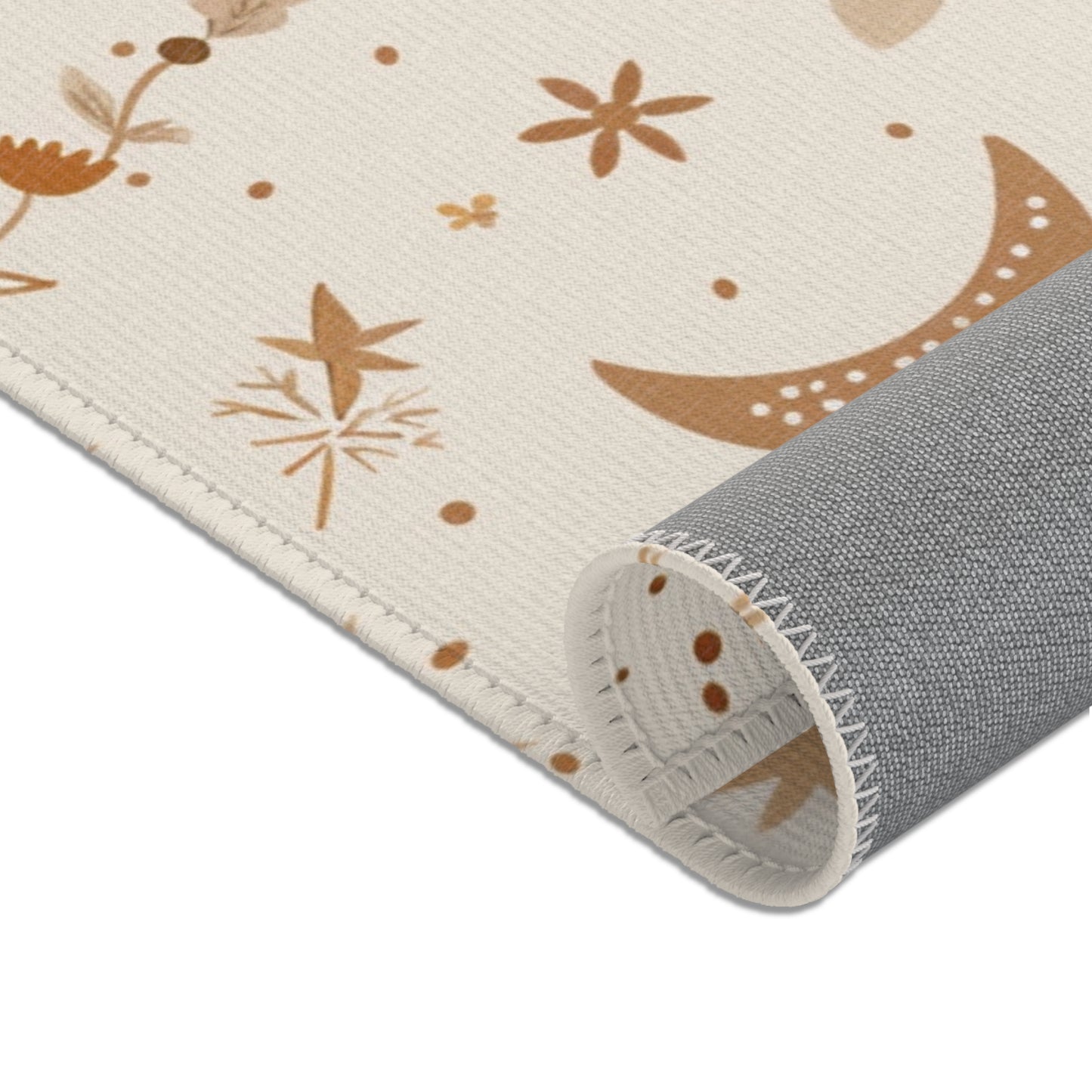 Celestial Bloom nursery area rug for a baby room floor