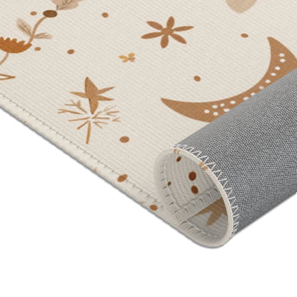 Celestial Bloom nursery area rug for a baby room floor