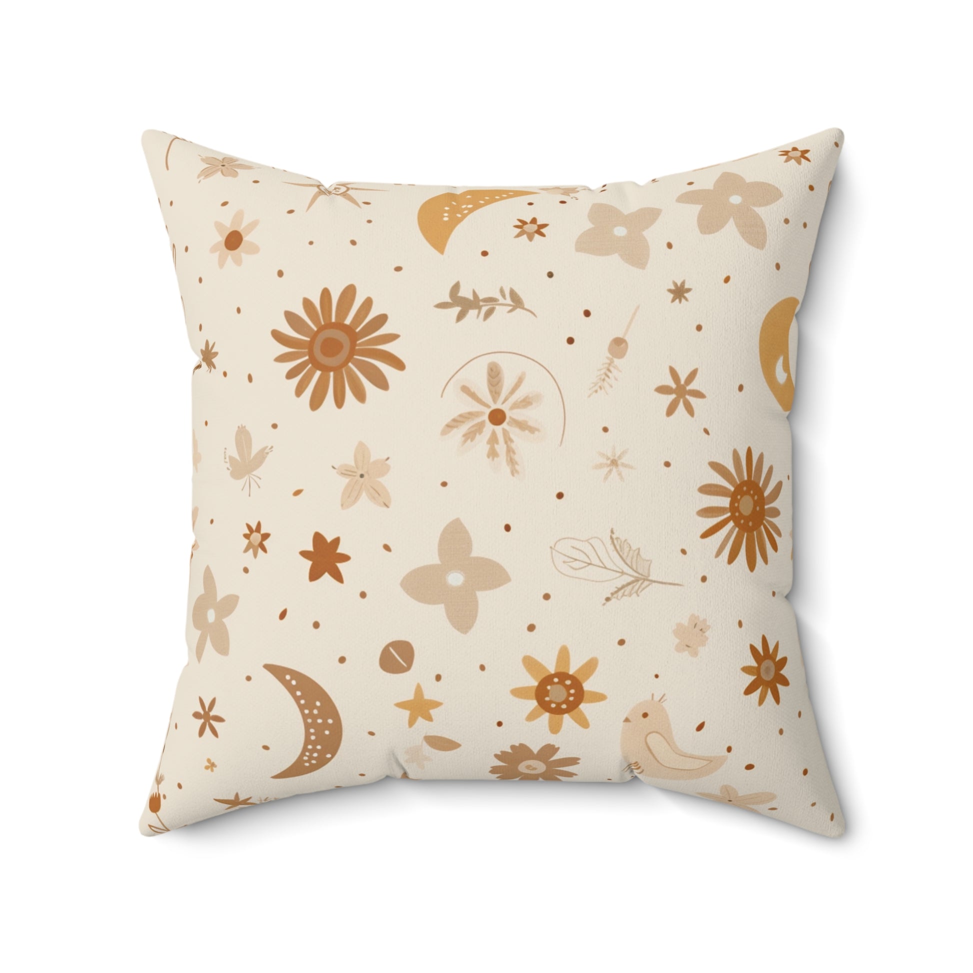 Celestial Bloom nursery pillow shown from the front
