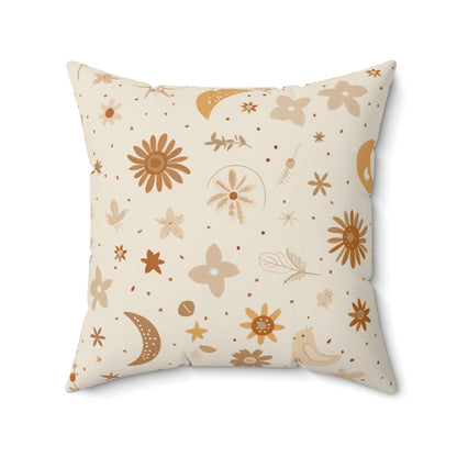 Celestial Bloom nursery pillow shown from the front