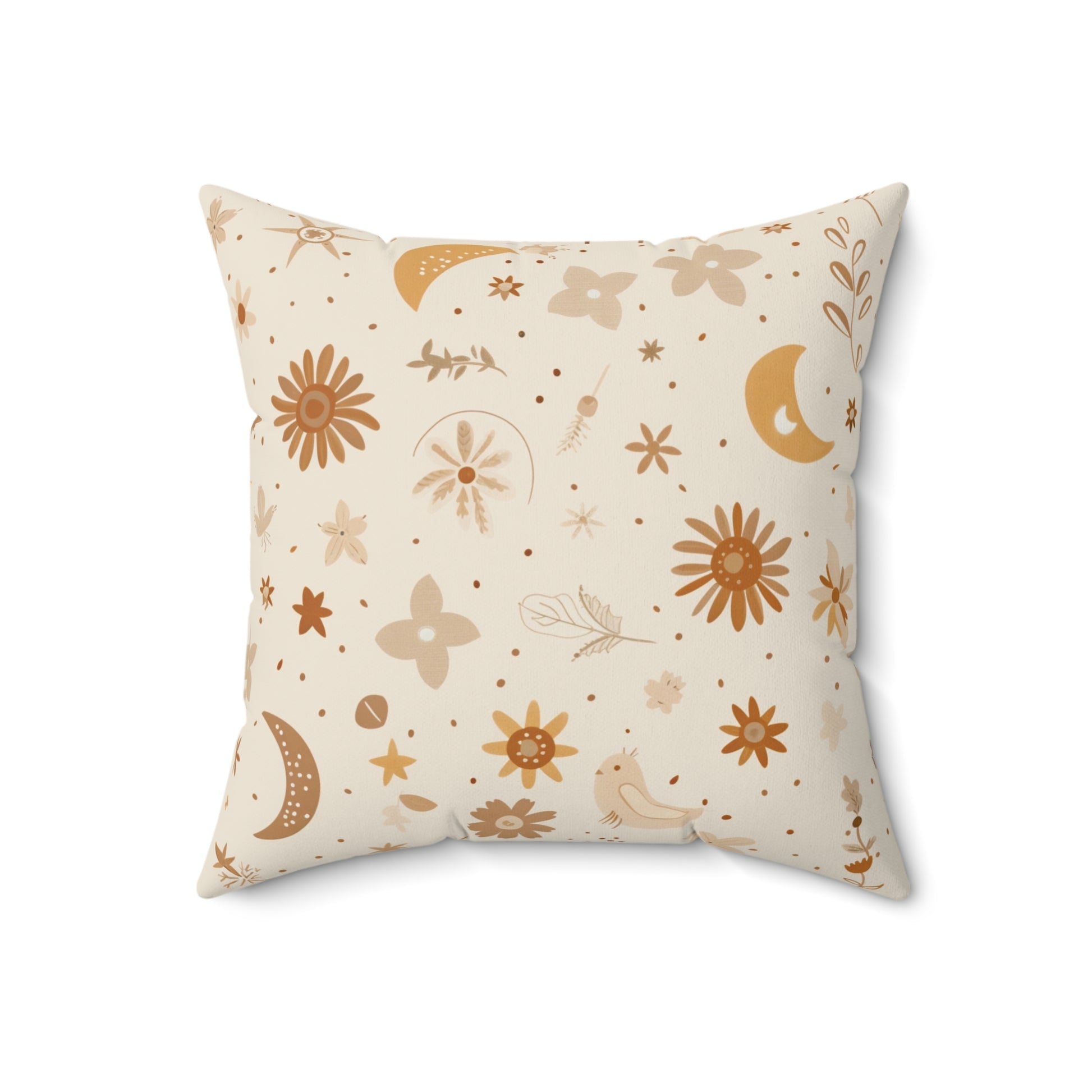 Celestial Bloom decorative pillow against a plain background