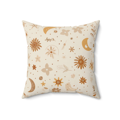 Celestial Bloom decorative pillow against a plain background