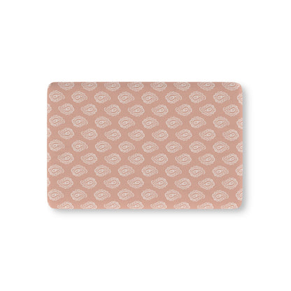 Clay Paisley fitted crib sheet on a nursery crib mattress