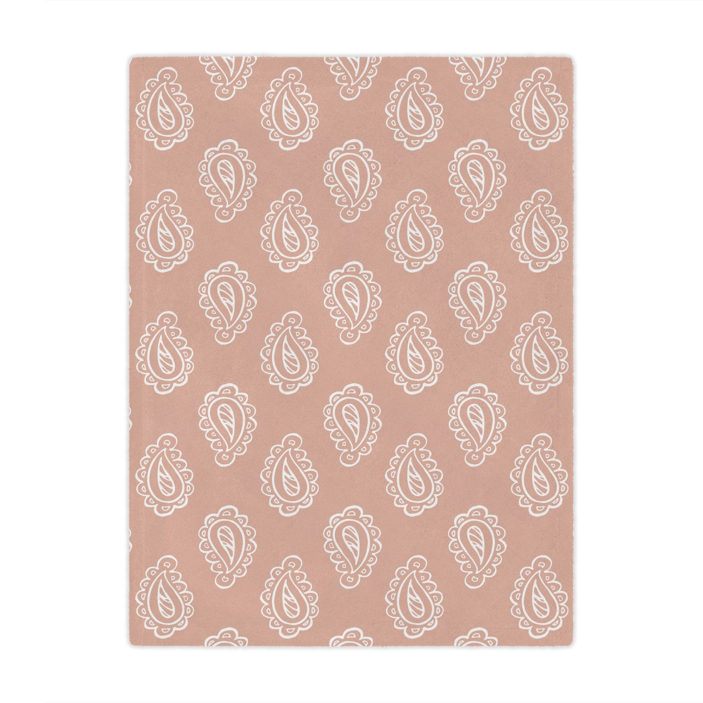 Minky baby blanket in rose and cream, Clay Paisley print