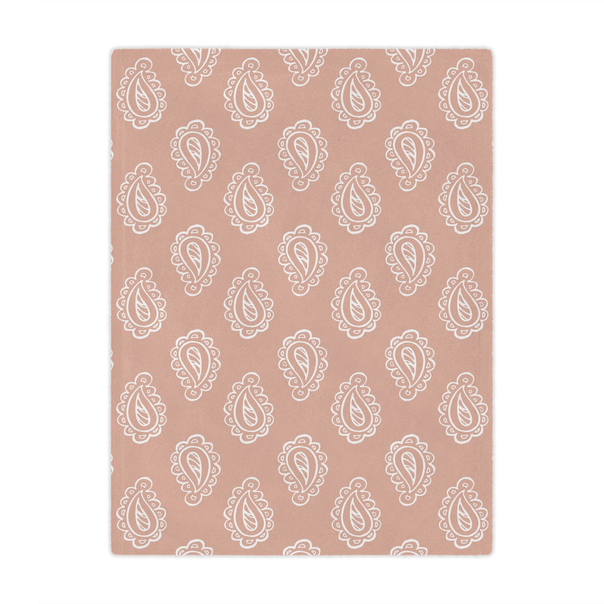 Minky baby blanket in rose and cream, Clay Paisley print