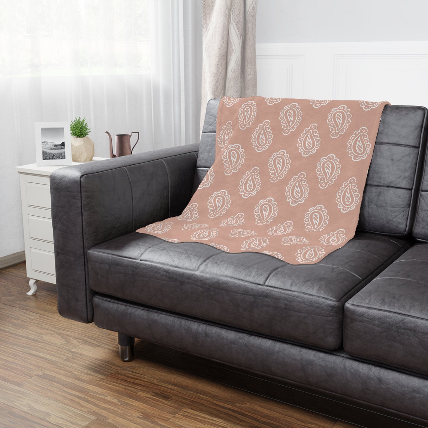 Clay Paisley minky blanket showing the soft raised reverse