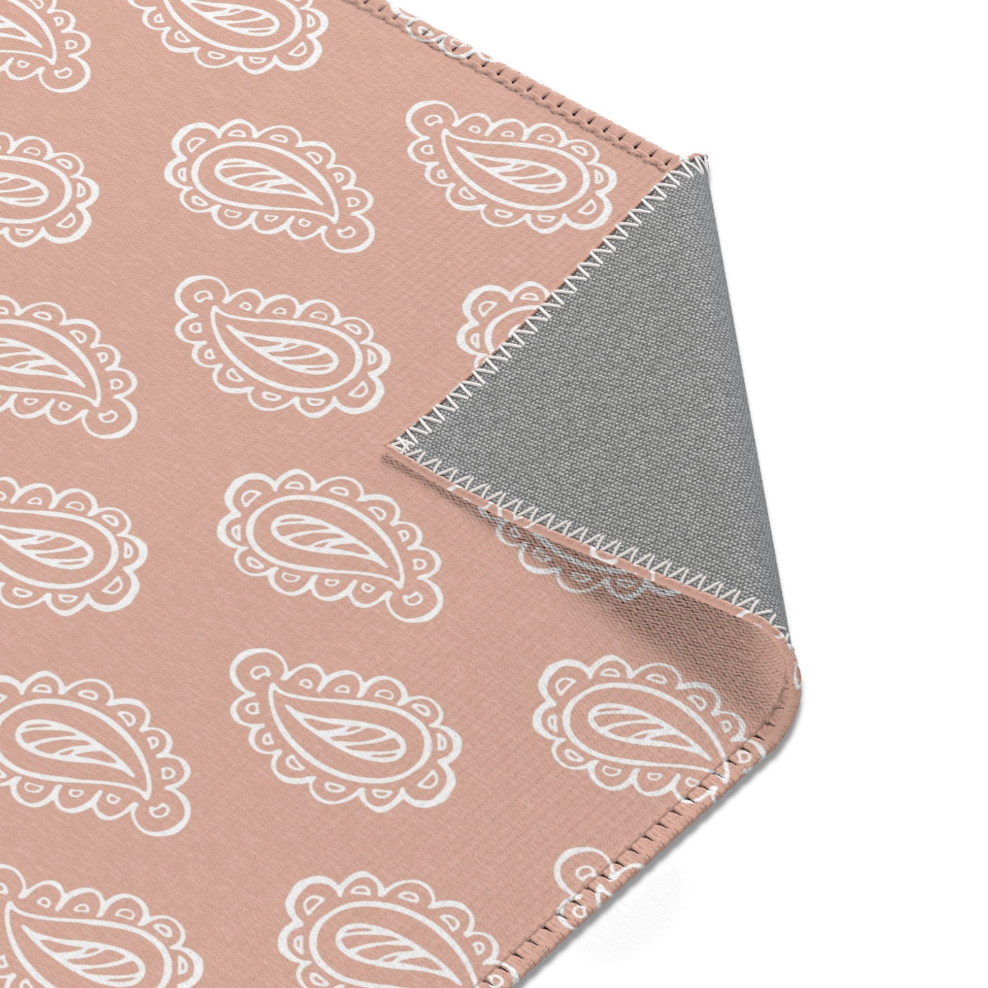Clay Paisley rectangular nursery area rug