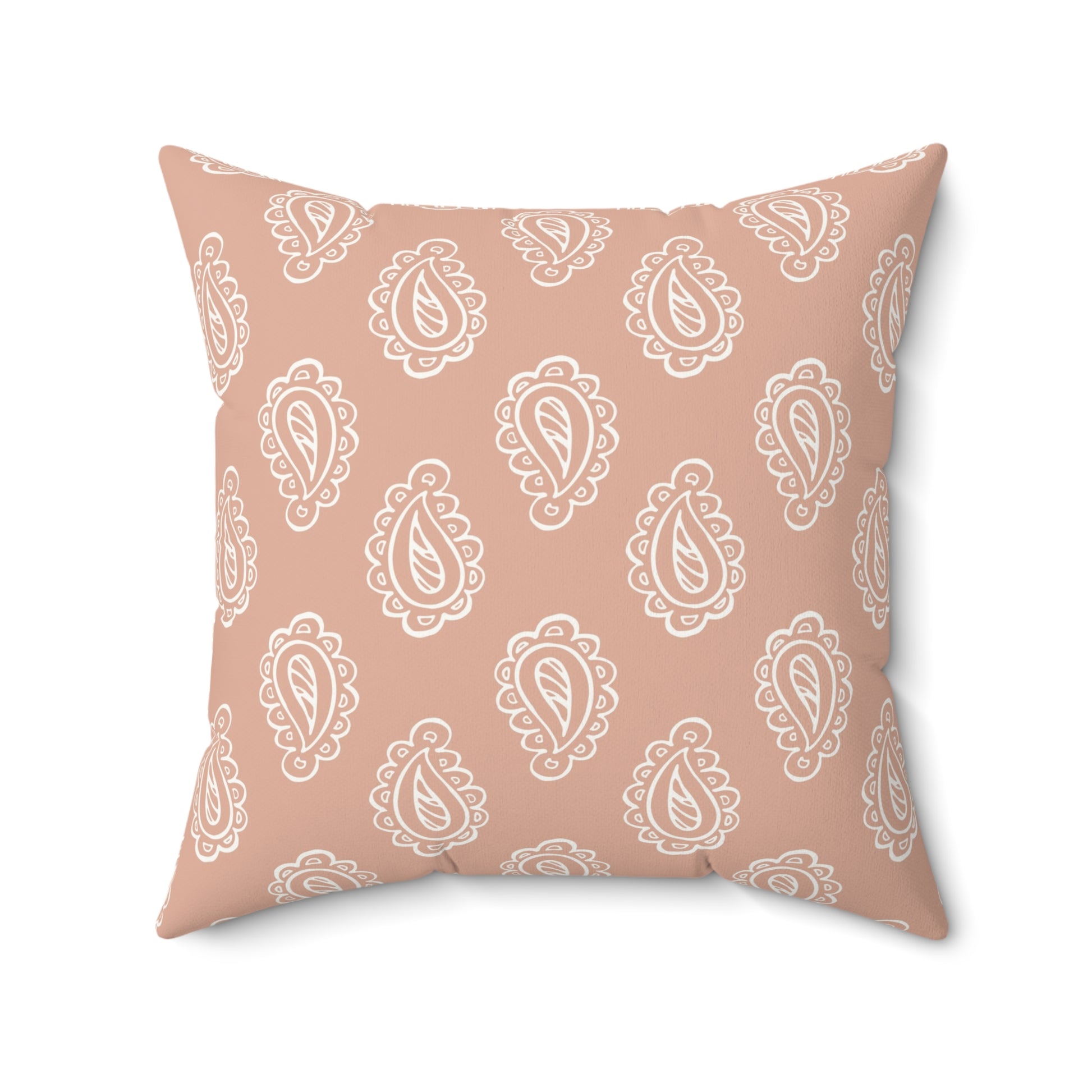 Clay Paisley nursery pillow shown from the front