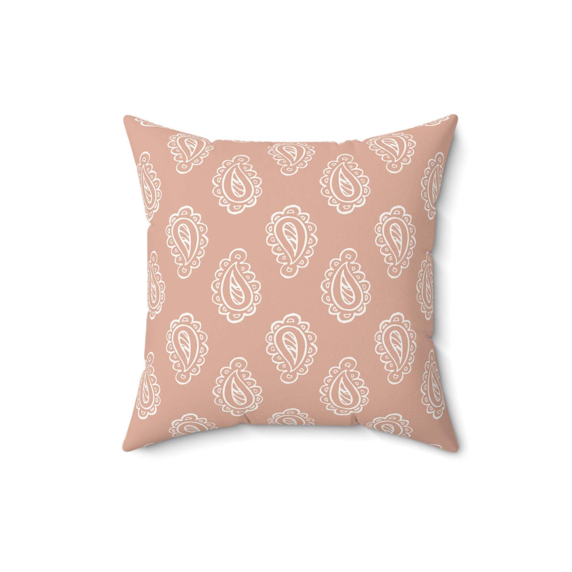 Nursery pillow in rose and cream, Clay Paisley print