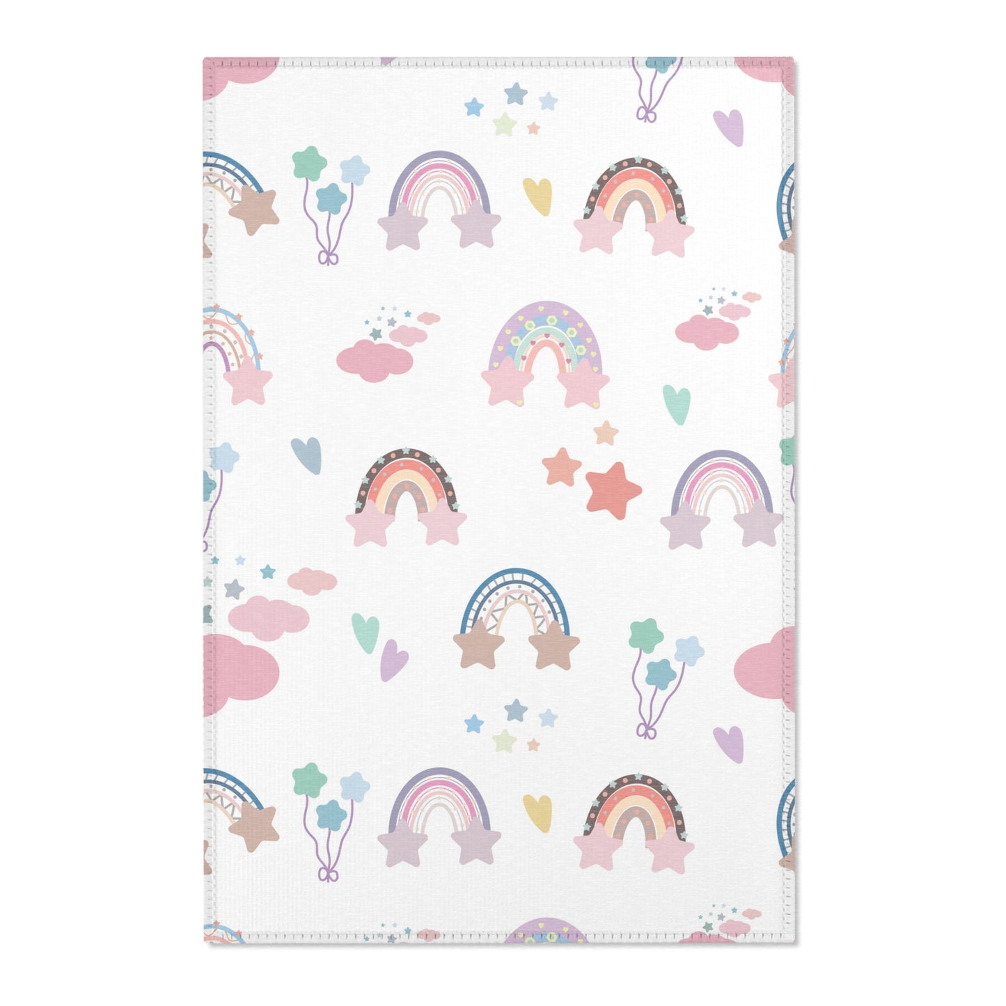 Confetti Rainbows nursery area rug in a baby room
